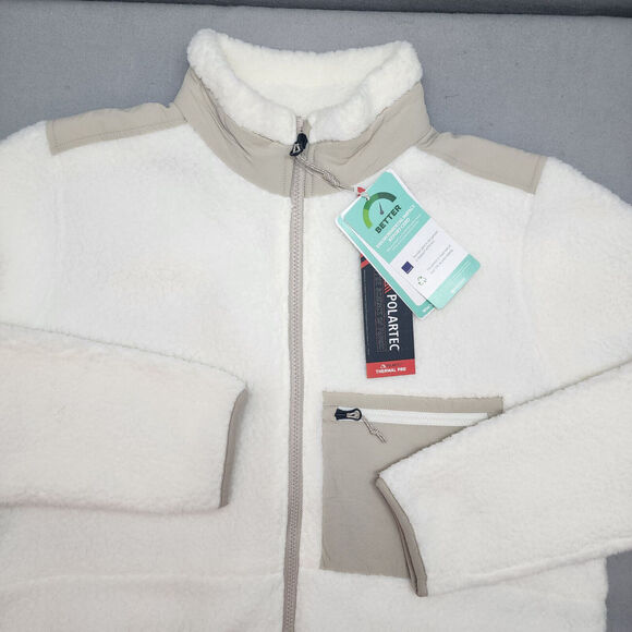 MARMOT Polartec Womens Sherpa Fleece Tan WILEY Full Zip JACKET SZ XL NEW - Picture 3 of 6